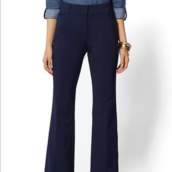 ๐ New York & Company Stretch - Navy Blue Slacks (Size 0) - Picture 1 of 7